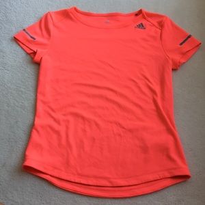 Neon pink adidas tee